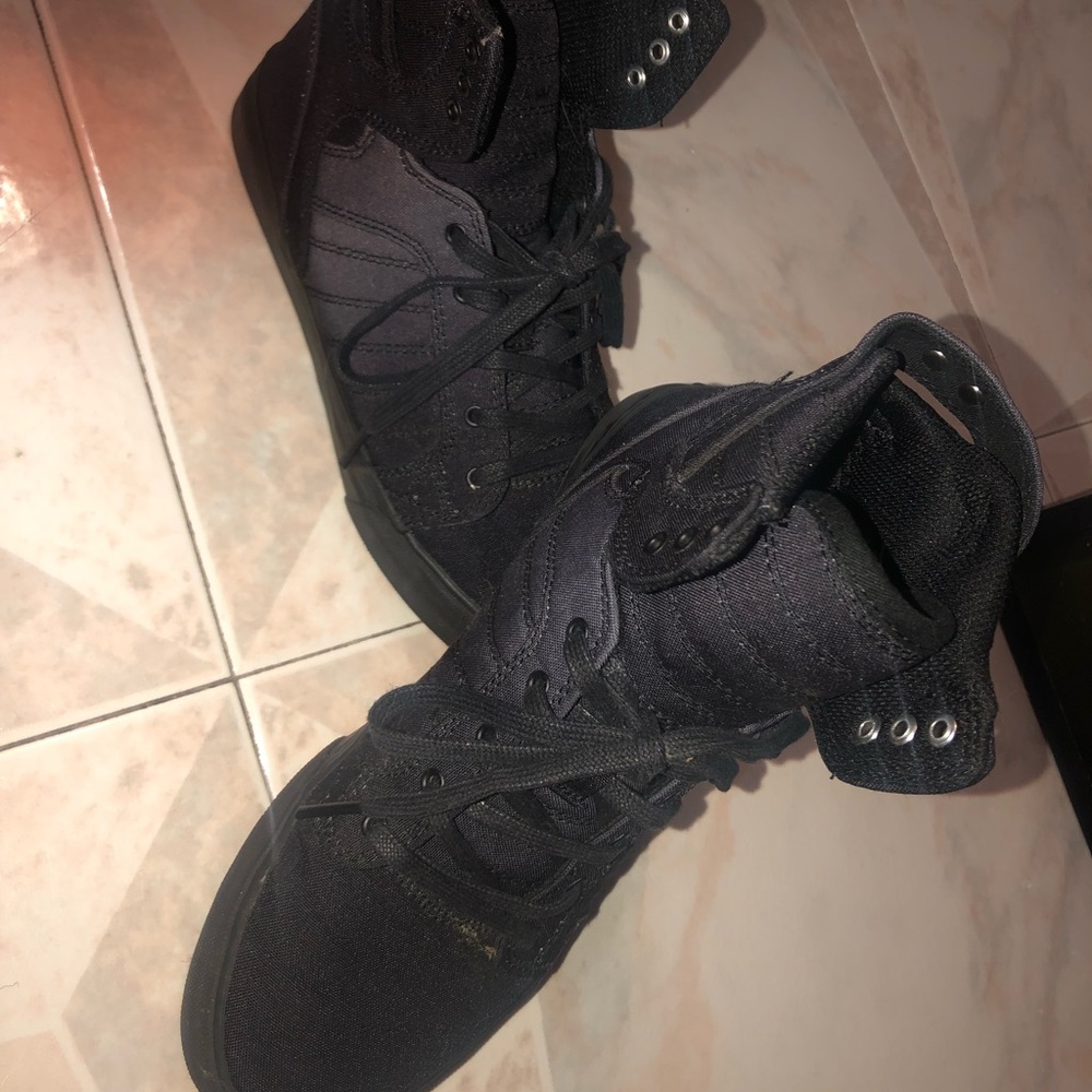Black & gray Ombre Supra high top sneakers